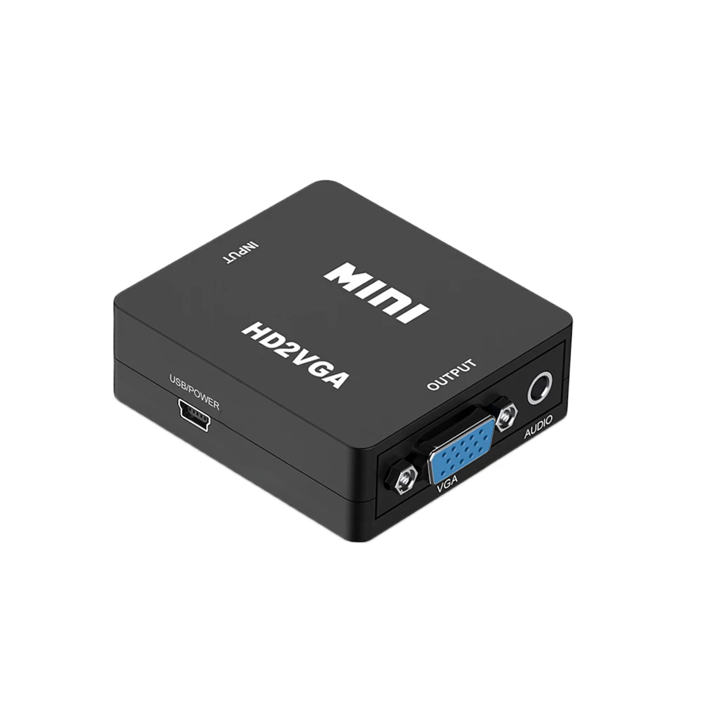 비디오 박스 어댑터 HDMI 호환 VGA 컨버터, Xbox360 PC DVD PS3 PS4 용 오디오 포함, 1080P HD2VGA