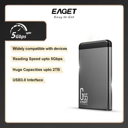 EAGET G55 2.5inch Portable HDD 5400 RPM USB 3.0 Hard Disk Drive 500gb 1T 2T External Mechanical Hard Drive for Laptop Desktop