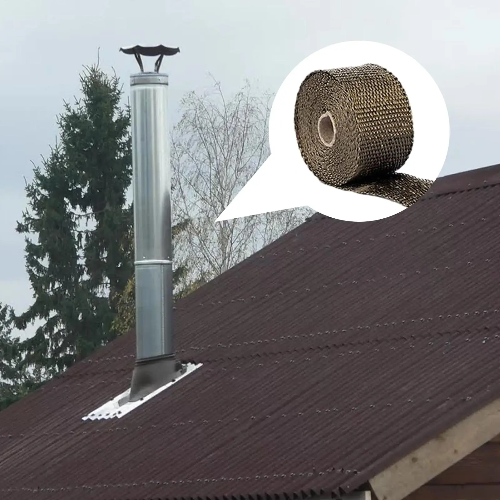 Pipe Wrap Anti-Scald Tube Protector Anti-Scalding Removable Pipe Wrap Tape For Heater Fireplace Stove Electrical Wire Furnace