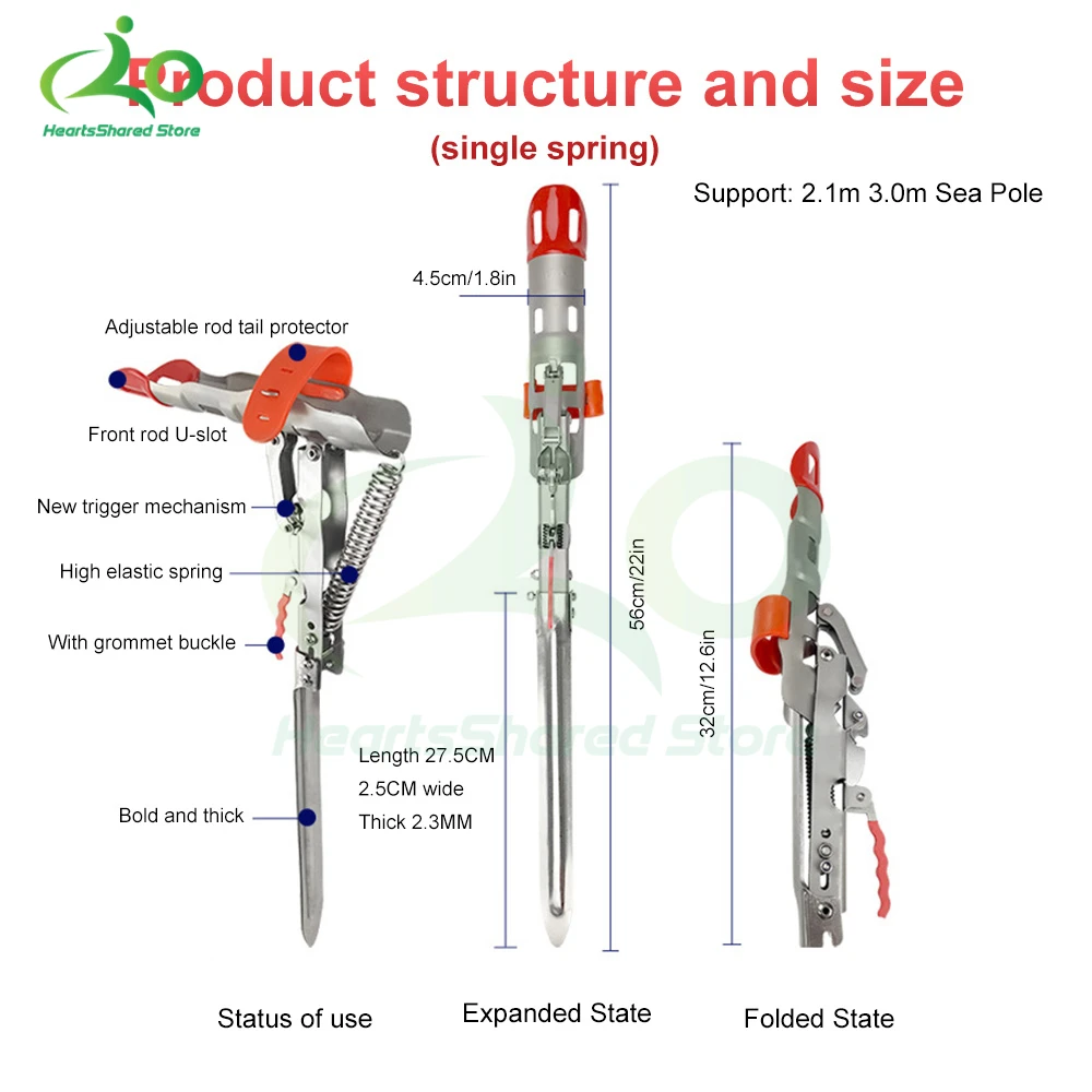 Foldable Automatic Double Spring Angle Fishing Pole Tackle Bracket  Anti-Rust Steel Fishing Bracket Rod Holder Fish Tackle