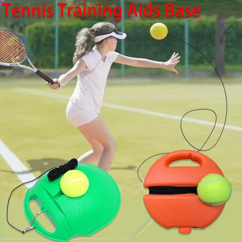 Tennis Training Device Heavy Duty Tennis Training Aids Base with Elastic Rope Supplies Self-Duty Rebound Trainer Device