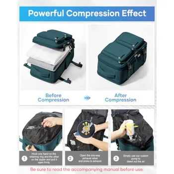 Small Vacpack Backpack with Vacuum Seal Backpack Travel Air Back Backpacks with Pump Travel Backpacks Compression Bag Men Carry 4