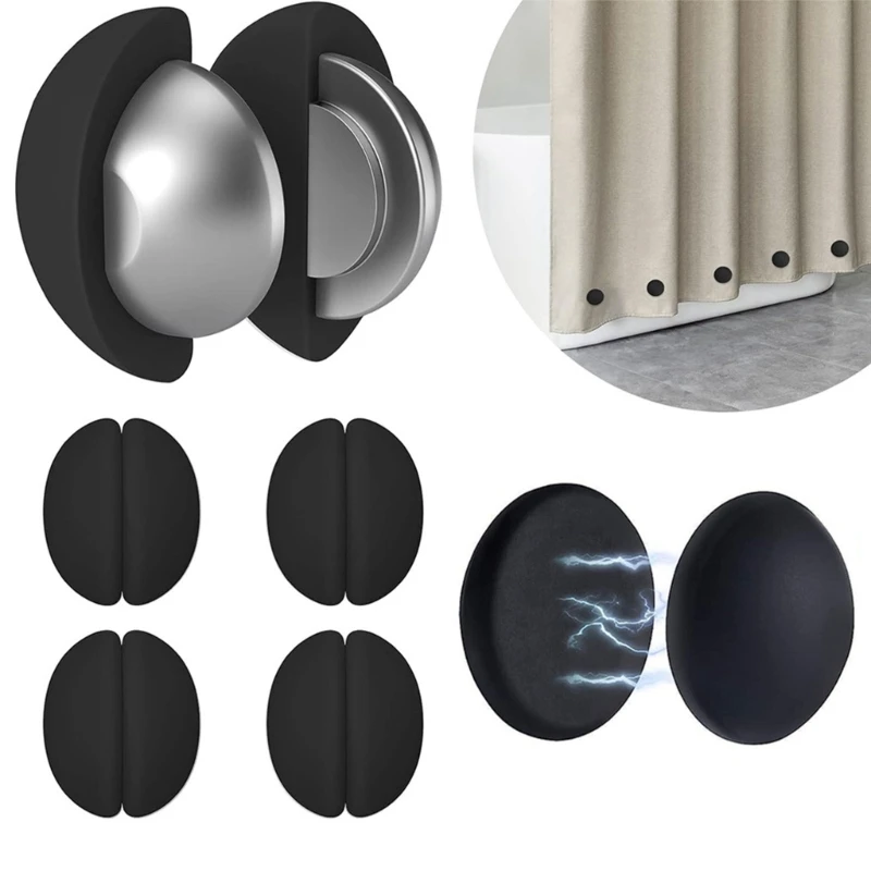 

10 шт. магнитные грузики для занавесок для душа, магнитные зажимы для скатерти, покрытые силиконовым покрытием, нержавеющие для