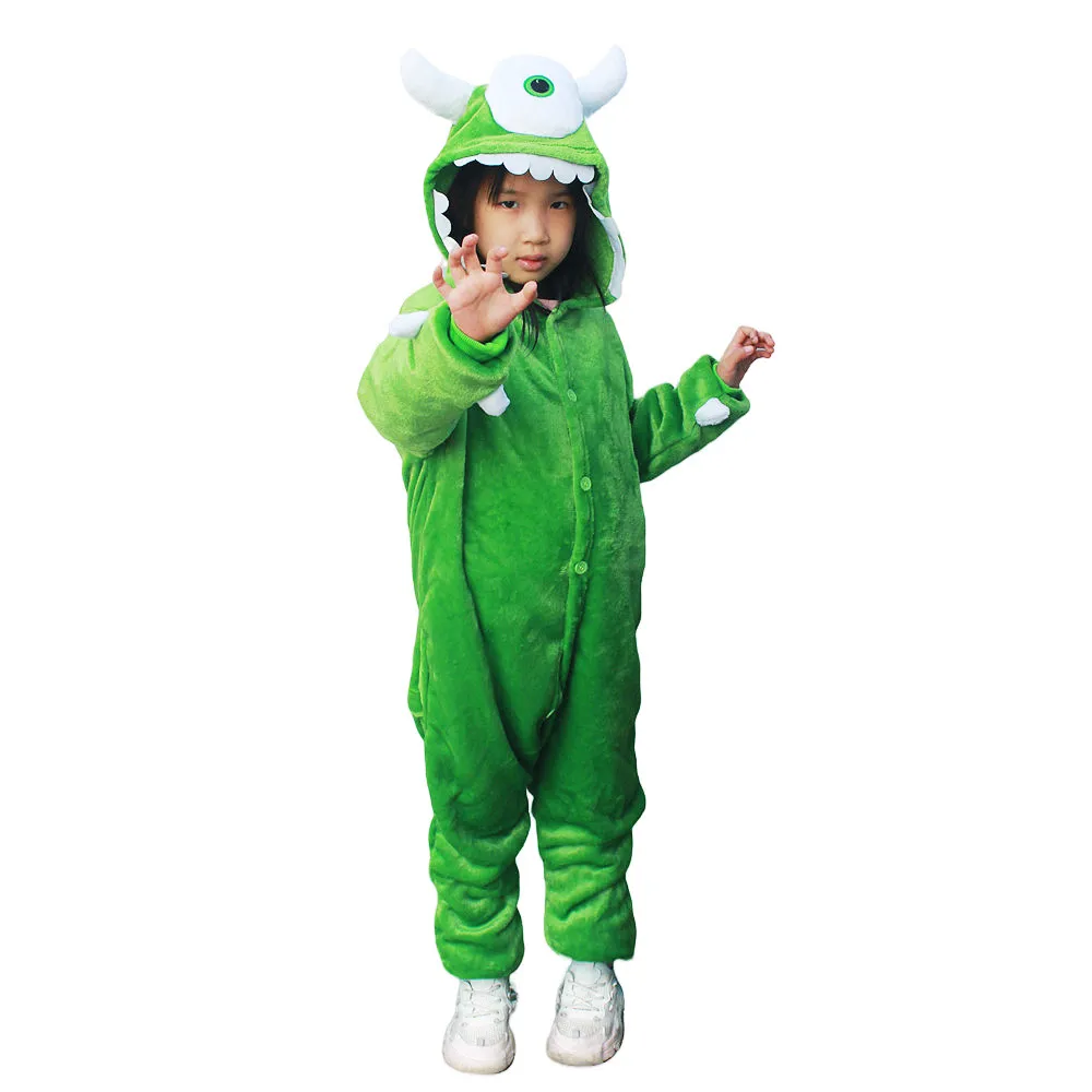 Cosplay Costumes Children Pajamas Kigurumi Pajamas Monster Mike Cosplay Kigurumi Children Onesies Kids Pajamas Flannel Costume Jumpsuit