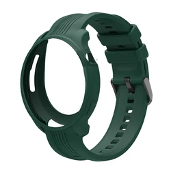 2-in-1 High-Quality Silicone Watch Protector and Band - Single Color for Amazfit Balance (2 dark green)