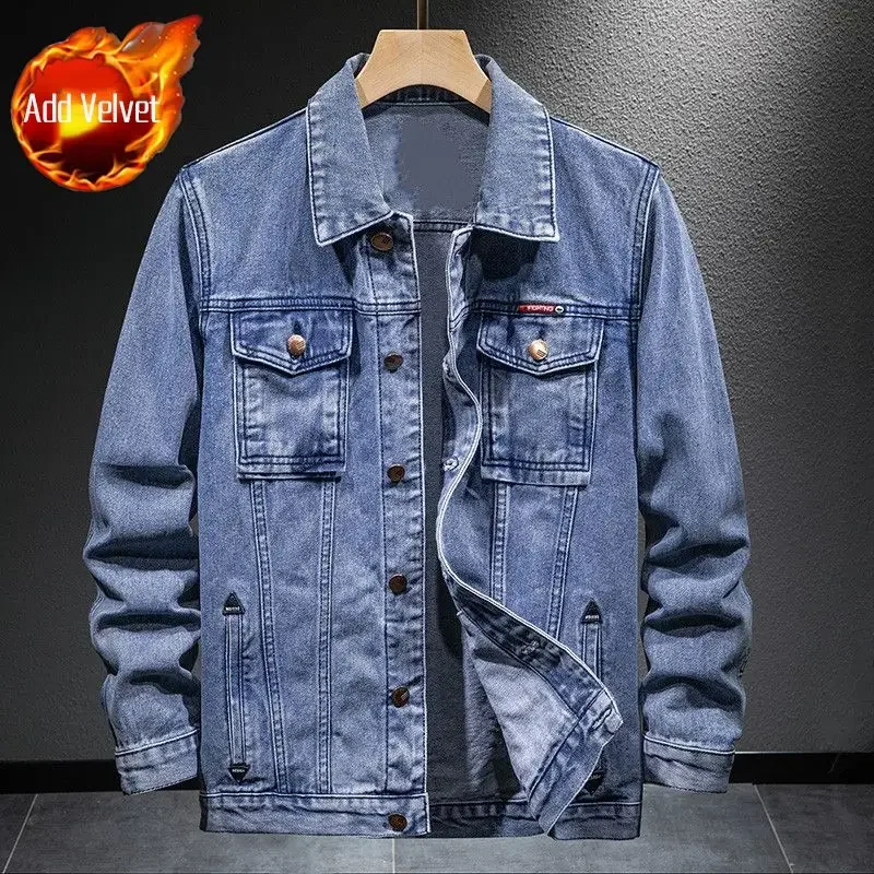 thumbnail image 1 of Abrigo vaquero de otoño para hombre, nuevo en invierno de 2024, entrega rápida a bordo, precio económico, chaquetas vaqueras Y2k elegantes de alta calidad para hombre, 1 of 5
