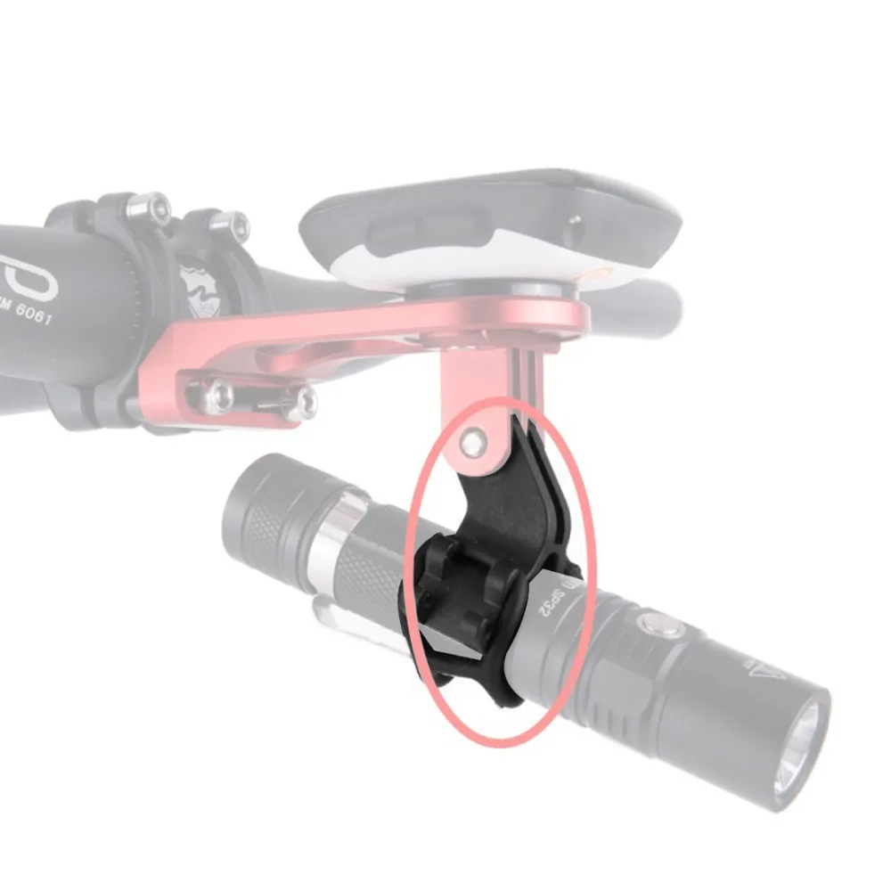 Description Picture 5 of itemBike Handlebar Clip Flashlight Holder Bicycle LED Stand Bracket Plastic Head Front Light Clamp Mount for Gopro Action Cameras