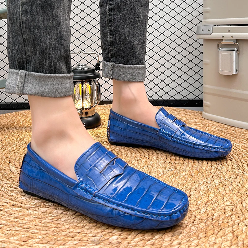 Classic Penny Loafers Men Big Size 38-48 Soft Moccasins Non-slip Driving Shoes Slip on Mens Leather Casual Shoes Business Flats
