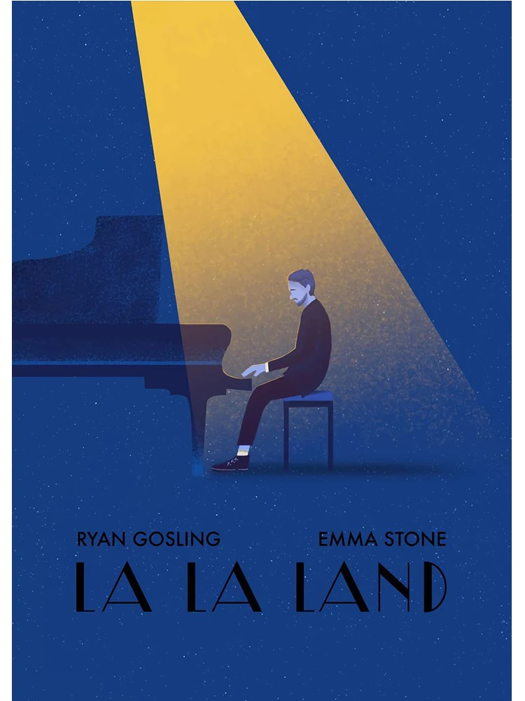 Vintage La La Land Music Movie Poster Canvas Art - City of Stars Modern Wall Decor