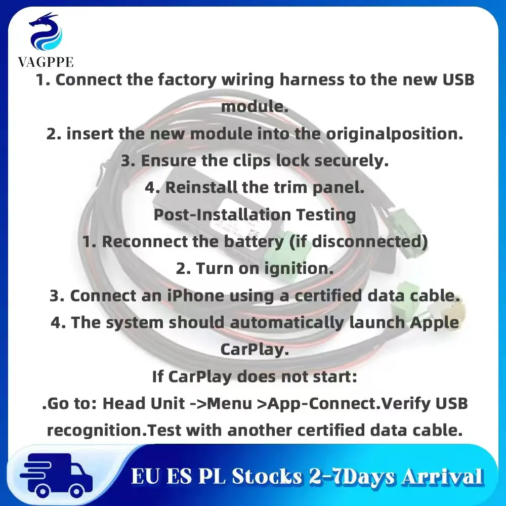 Für VW Passat B8 Für Golf 7 MK7 VII CarPlay Media USB AUX Schalter MIB2 MDI USB AMI Adapter Stecker Buchse 5Q0035726E 5Q0 035 726 E – Detail 3
