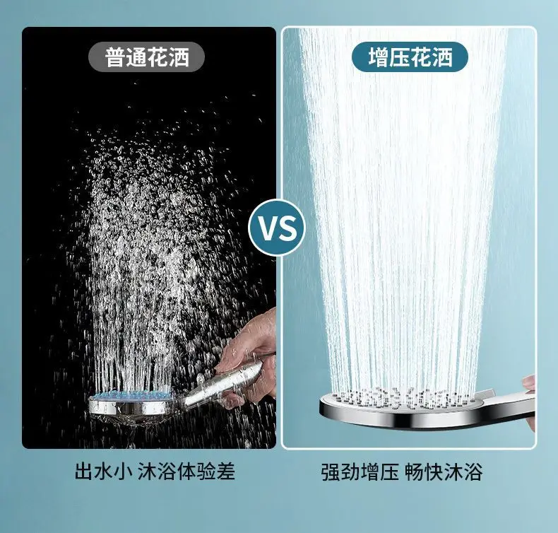 New 12CM Big Panel Handheld Shower Head 3 Functions Pressurized Water Saving Shower Head Faucet Replacement Bathroom Accessories 6