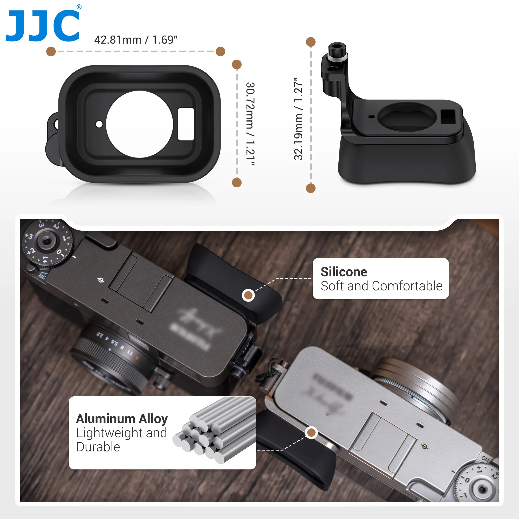 Fuji Fujifilm X 하프 카메라 아이피스 아이컵 뷰파인더 안경 사용자를위한 JJC 소프트 실리콘 확장 확대 뷰 파인더 아이 컵