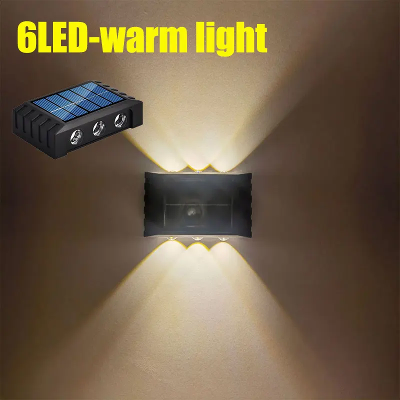 Solar Waterproof Up and Down Luminous Outdoor Wall Light for Garden and Yard Decor