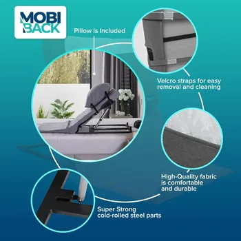 Electric Lifting Backrest for Bed by Mobi-Back, Medical Back Pillow with Electric Pump System, Electric Lifting Bed Backrest, 5