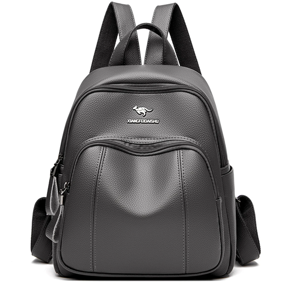 Classic Trend Ladies Backpack High Quality Leather School Bags for