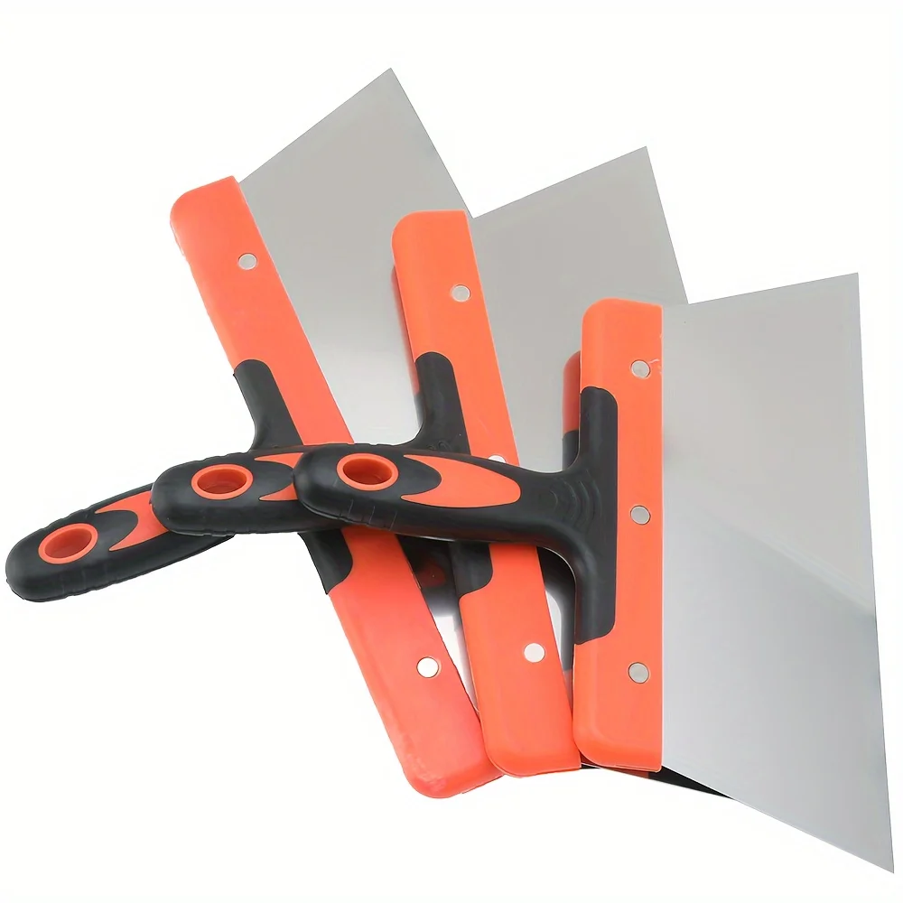 Putty knife,9 Piece Stainless Steel Paint Scraper Tool Set,With Taping Knife Tool for Repairing Drywall, Removing Wallpaper 5