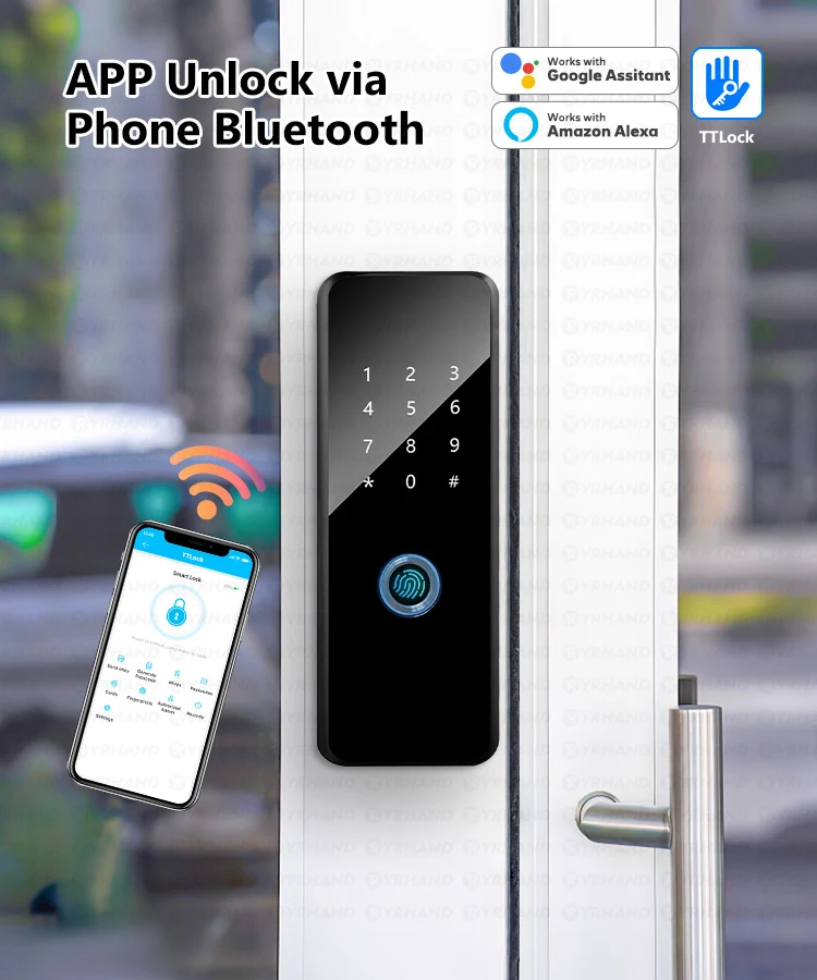 Ttlock App fechadura eletronico digital Waterproof Double Sided Fingerprint Inte