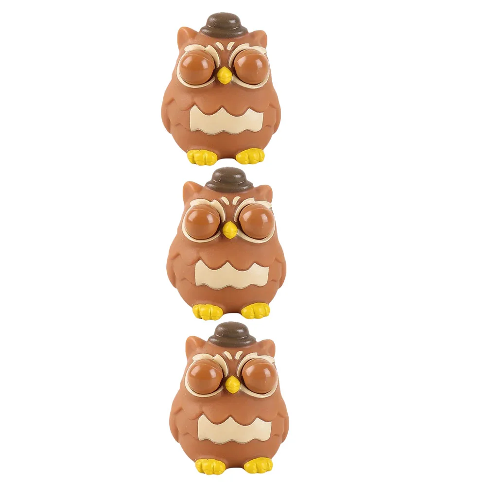 

3 Pcs Pinch Music Party Favors Owl Squeeze Toys Cartoon Pressure Relief Gifts Childrens Adorable Bulk Sensory Simulated