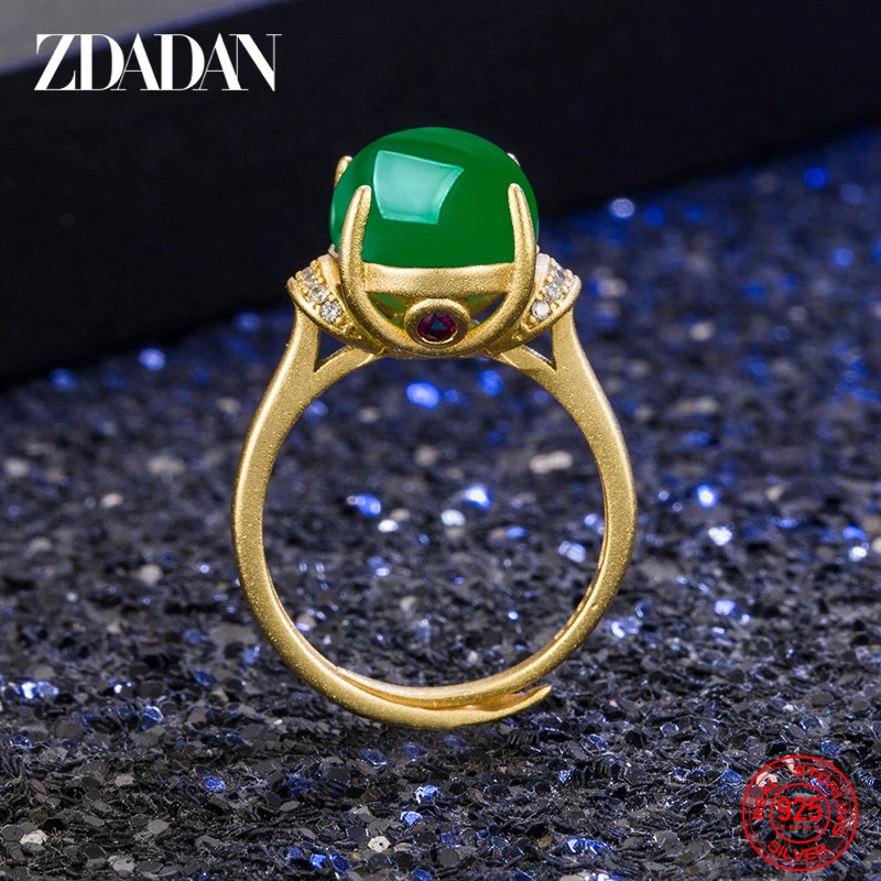 ZDADAN 여성용  옥 손가락 반지, 패션 파티 쥬얼리