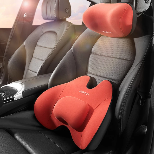 Ergonomic Car Seat Headrest & Lumbar Cushion Memory Foam Car Neck Pillow  Protective Lumbar Back Support Breathable Car Headrest - AliExpress