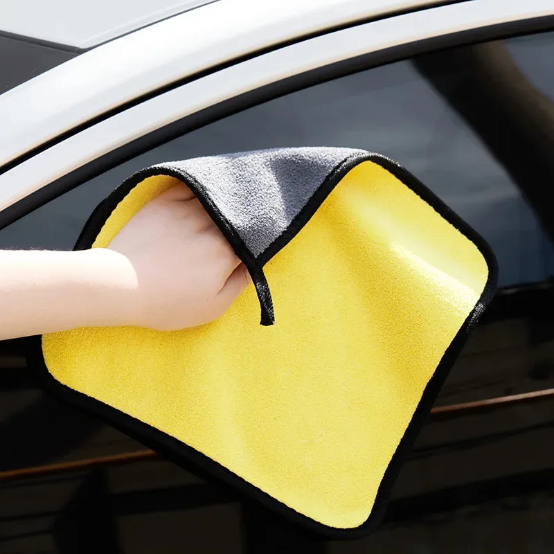 1/2/3/4개입 자동차 세차 타월 코랄 벨벳 청소용 천 부드러운 가정용 청소 걸레 고흡수성 주방 설거지 스크러버