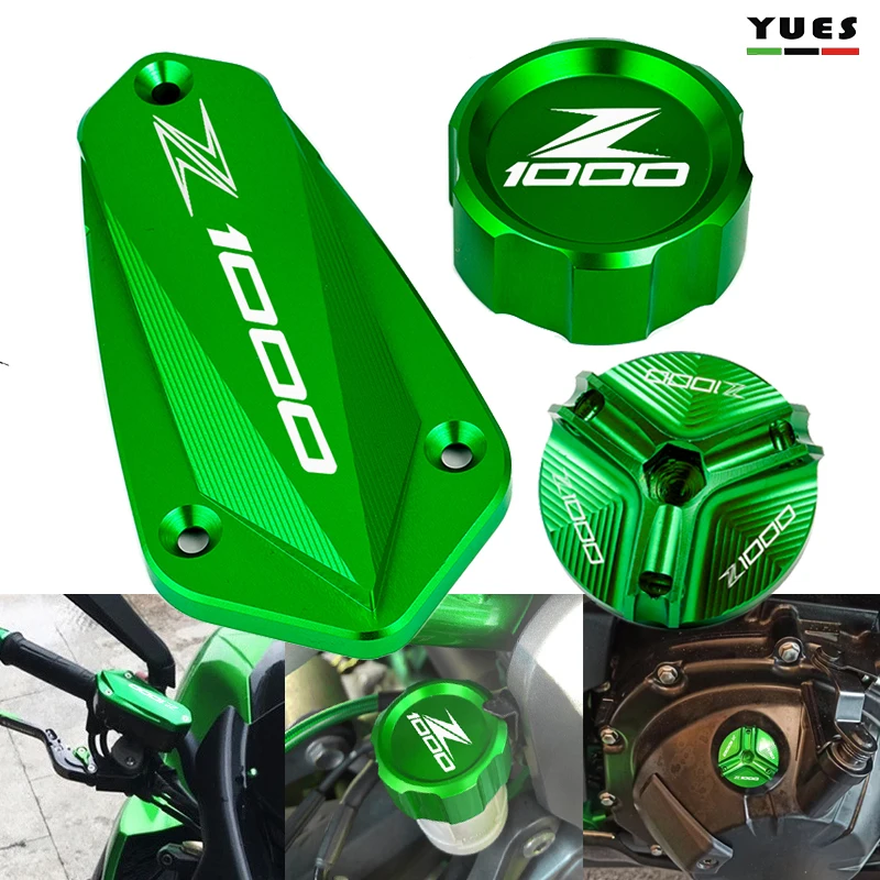 

Moto Accessories Front & Rear Brake Fluid Cylinder Master Reservoir Cover Cap For KAWASAKI Z1000 Z1000R 2011-2020 2021 2022