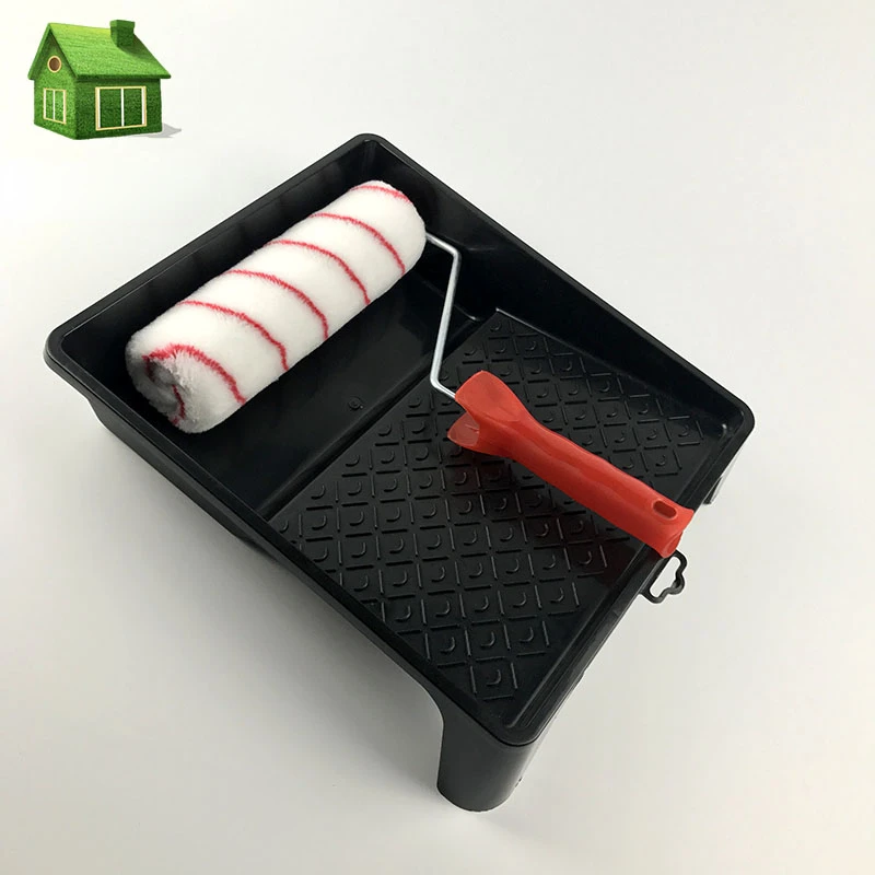 10 inch Paint tray for decorative wall decorative tool with pattern black plastic paint pan roller brushing tool 35*30*7.5cm