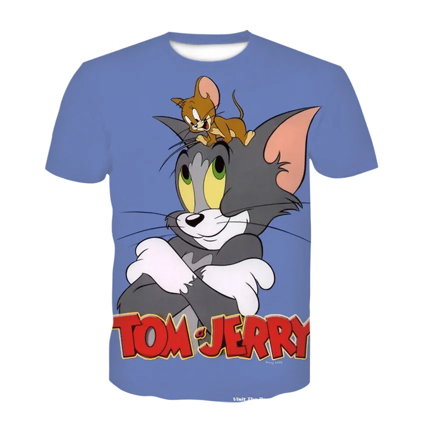 t shirt design 2022 New Summer Cartoon Pattern Tom and Jerry 3D child T-shirt Kawaii Kids T shirts Summer Casual Baby Clothes birthday baggy t shirt T-Shirts