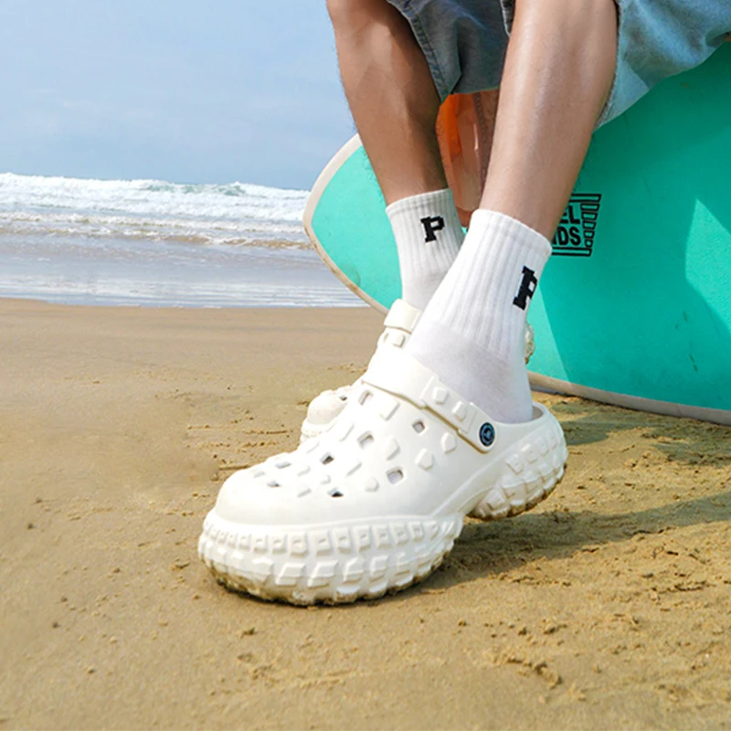 

Men's Sandals Summer Outdoor Garden Shoes Wear Sandals Home Half Drag Version of the Trend Wrapped Beach Shoes Womens Slippers