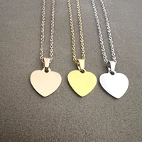 10 pièces lot 304 acier inoxydable poli miroir en acier inoxydable en forme de coeur pendentif de collier à breloques pour bijoux pour femmes 1