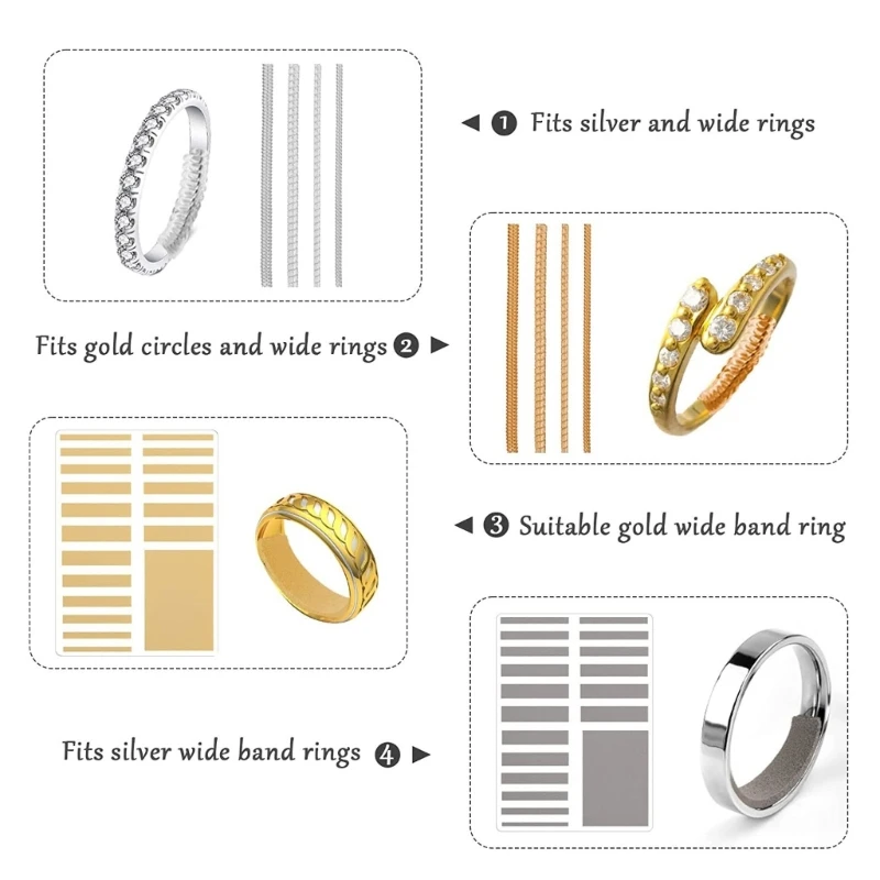Cheap Invisible Ring Size Adjusters Wedding Ring Guard Jewelry Loosing  Rings Tightener Connector Spacer for Wide Ring Fixing