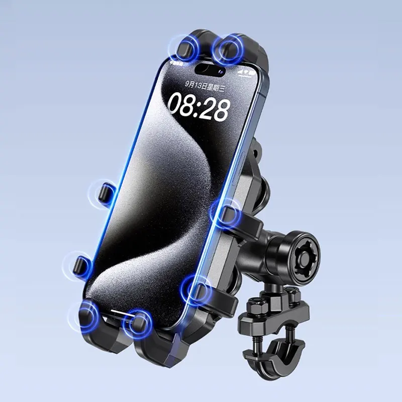 Motorcycle Phone Holder High Quality Motorbike and Bike Handlebar Install Mobile Phone Stand Anti-Shake Motos Navigation Bracket