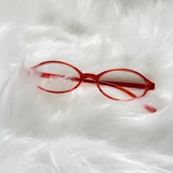 Vintage-Inspired Retro Oval Square Glasses with Colorful Frames and Anti-Blue Light Lenses for Stylish Eye Protection (Red Oval)