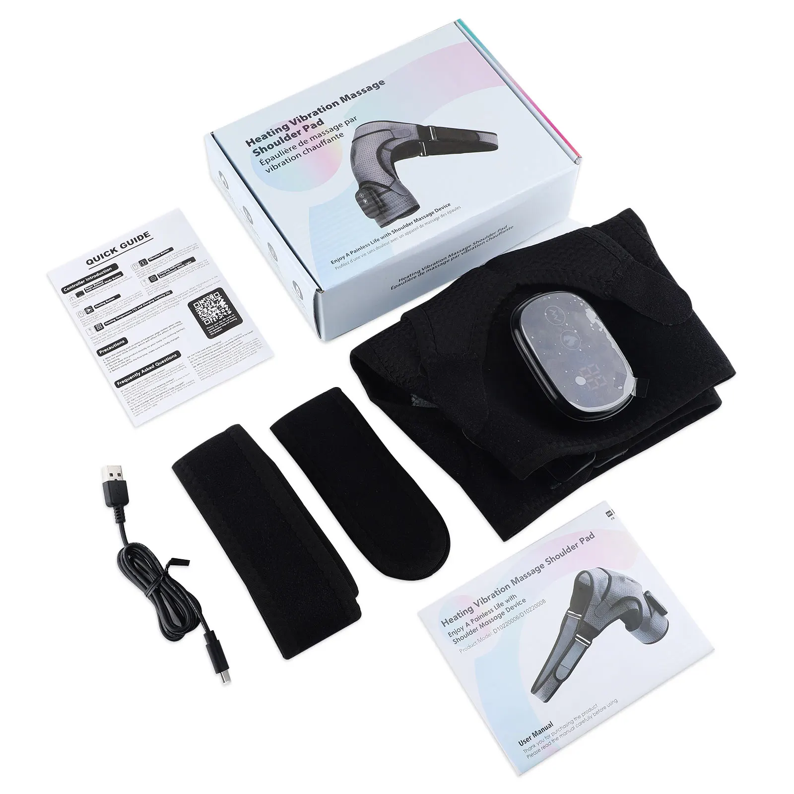 Electric Heating Shoulder Massage Heated Shoulder Brace Adjustable Shoulder Massage Support Belt for Arm Muscle Relaxation