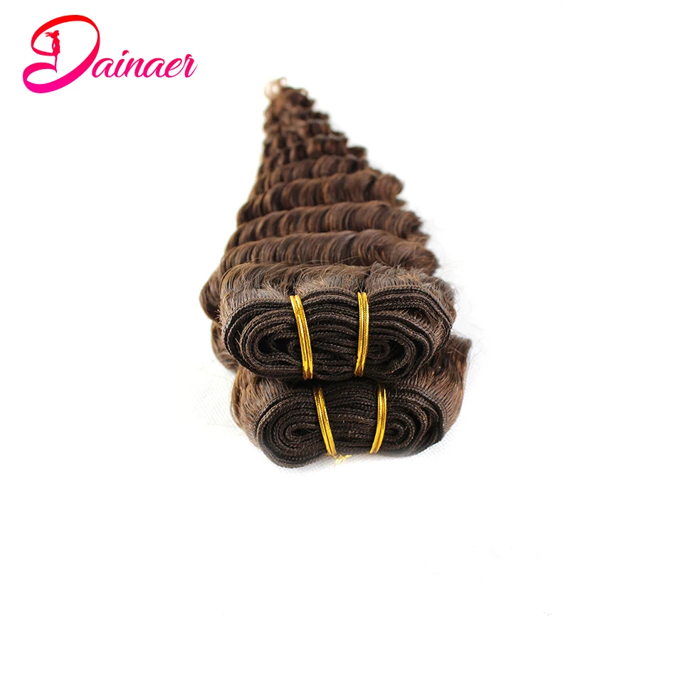 Deep Wave Bundles #4 Brown Human Hair Bundles 1/3/4 pcs/lot Remy Hair 8-24inches Natural Extension For Women