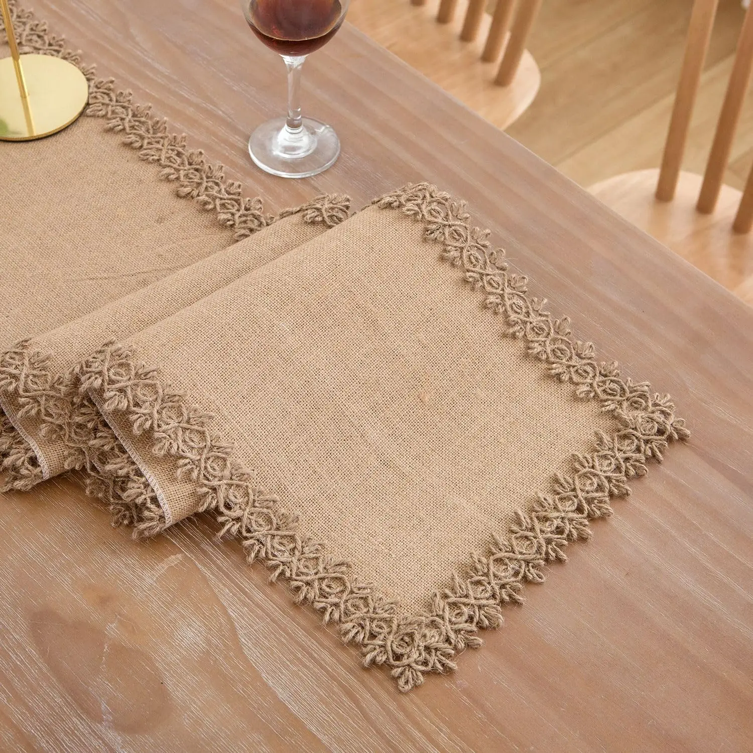 Jute Vintage Jute Hessische Tafelloper Natuurlijke Land Bruiloft Voor Kerstmis Thuis Tafeldecoratie