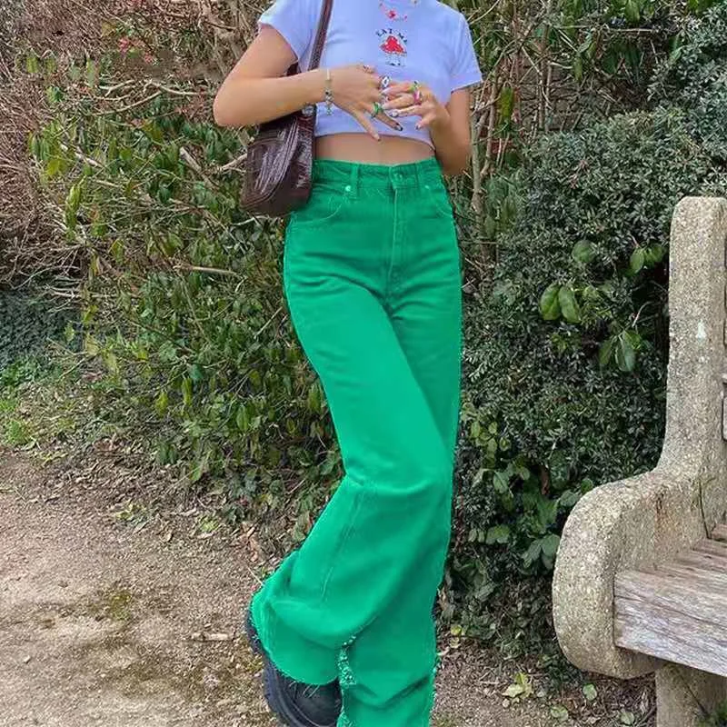 2022 Candy Colors Pink Blue Jeans 