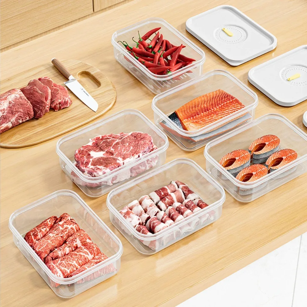 Fruits Meat Preservation Food Storage Box Portable Food Grade Fridge Organizer Container Transparent 2
