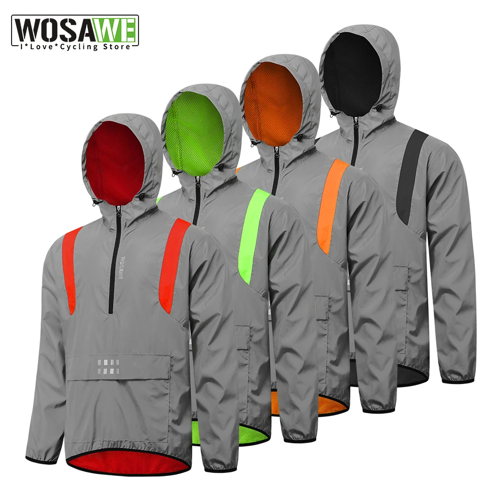 WOSAWE MTB Bike Riding Jackets Sports Full Reflective Night Running