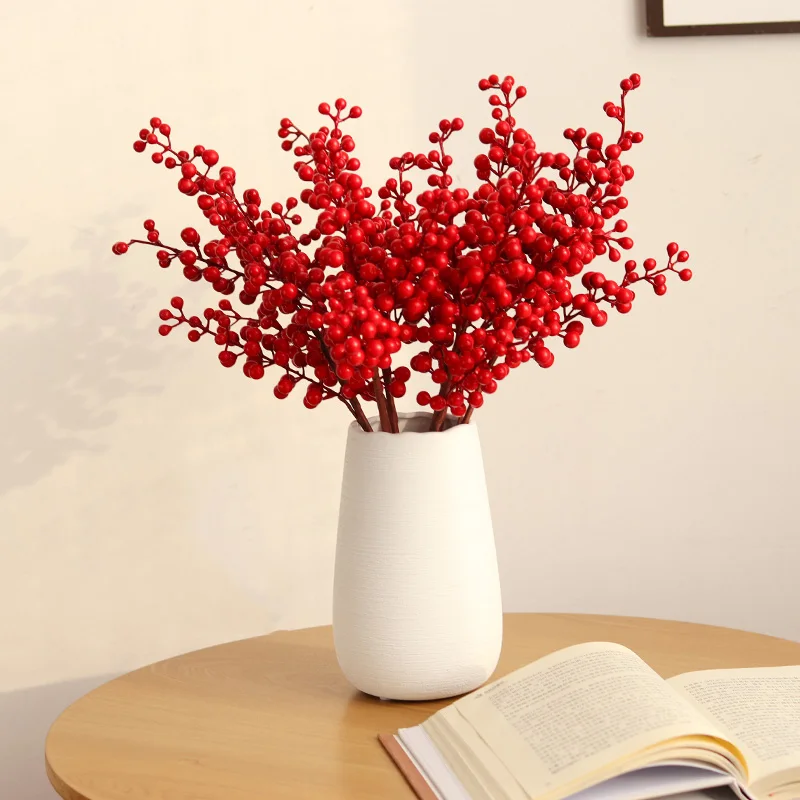 

Рождественские украшения «сделай сам» в виде одной ягоды для дома, красный цвет, украшение для дома, свадьбы, вечеринки, искусственный цвето...