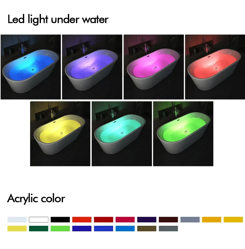 Freestanding Bathtub Factory Cheap Price 67 Inch Cupc Luxury Adult Soaking Tub Custom Colors Jets Acrylic Indoor Bathroom Tubs 4