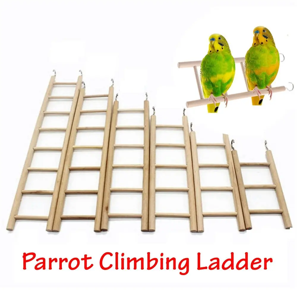 Parrot toy bird toy bird swing toy small pet ladder toy wooden ladder swing scratcher climbing ladder hamsters parrot toys pet supplies