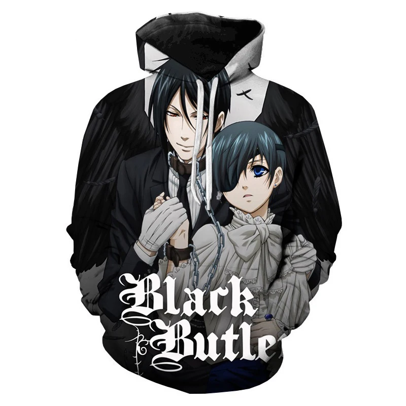 

2023 Anime Black Butler Hoodies 3D Hoge Kwaliteit Sweatshirts Kuroshitsuji Figure Print Hoody Streetwear Coat Anime Women Hoodie