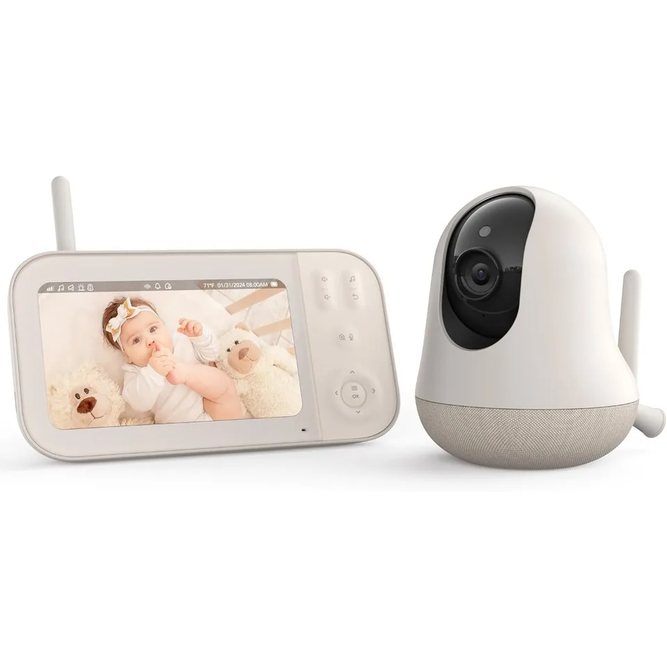 HD Baby Monitor with Rechargeable Battery and Night Vision