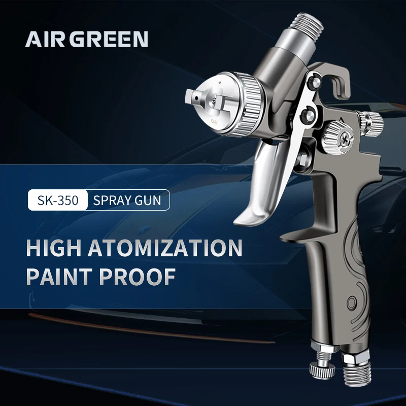 Pneumatic LVMP Gravity Mini Spray Gun Paint High Atomizing Car Primer Finish Repair Nozzle 0.8 MM, Upper Plastic Tank