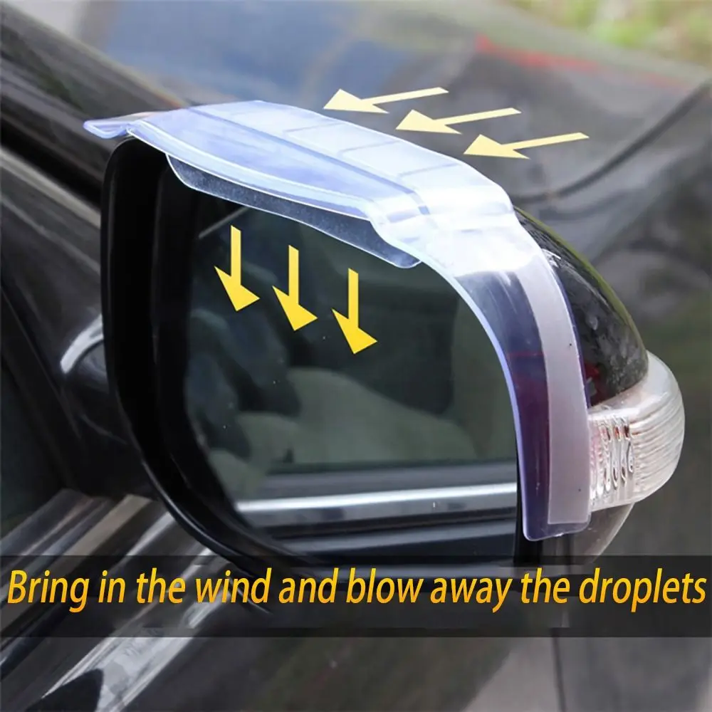 2pcs Air Drying Style Universal Car Rear View Mirror Rain Cover Sun Visor Eyebrow Side View Mirror Rain Guard Auto Protection