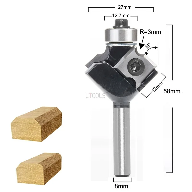 Popular Woodworker Mill Cutters Made of High Quality Hard Alloy Bevel Knives Round Corners Side Mills Carpentry Mechanic Tools