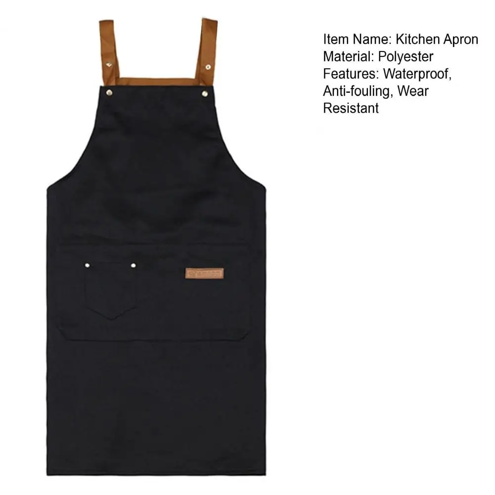 Kitchen Apron With Pocket Adjustable Strap Design Waterproof Anti-fouling Cleaning Apron Cooking Pinafore Home Kitchen Supplies