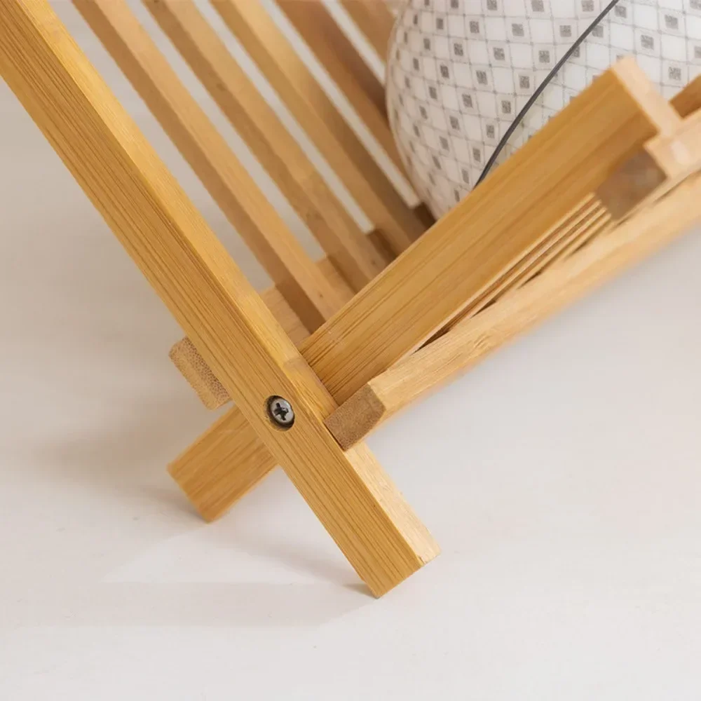 Bamboo Dish Rack Space Saving Antibacterial Drainer Shelf Natural Wood Highcapacity Kitchen Countertop Adjustable Utensil Holder