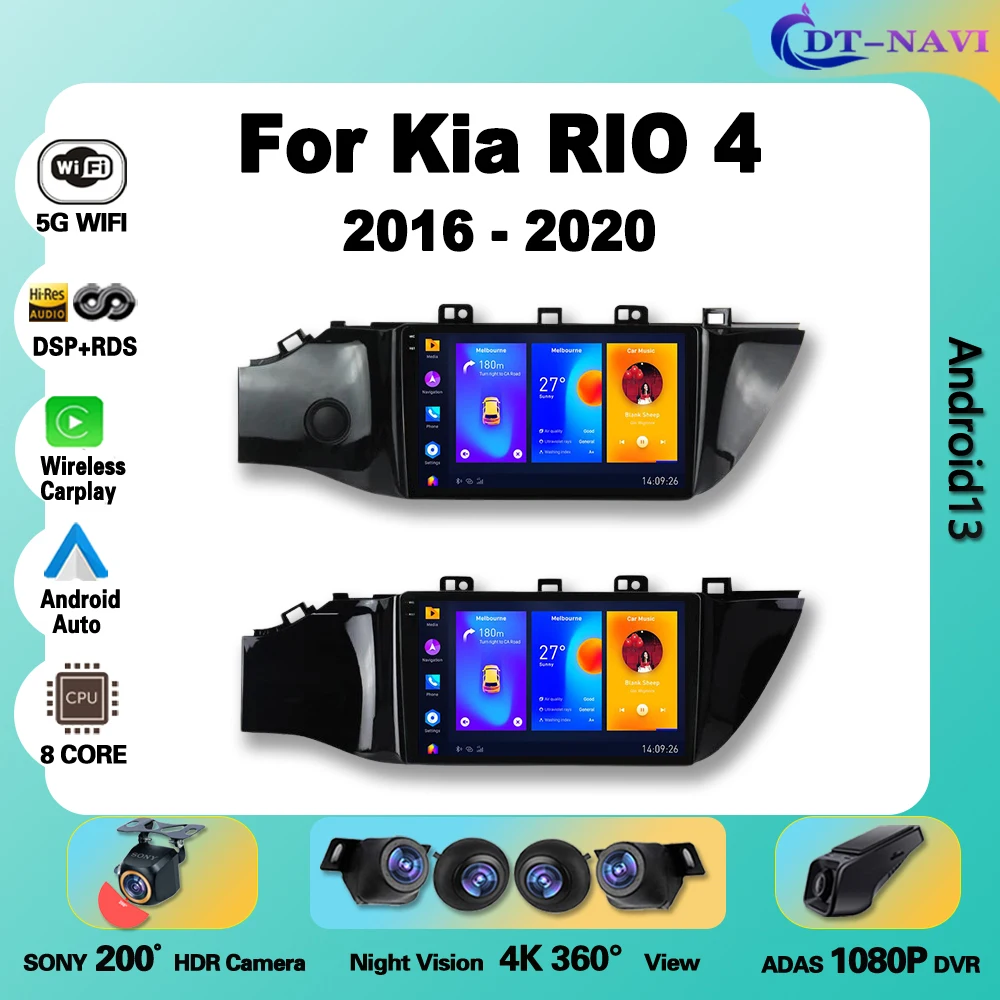 

Car Radio Wireless Carplay Android For Kia RIO 4 2016 -2020 Multimedia Video Player Navigation GPS Auto Stereo DVD wifi No 2din